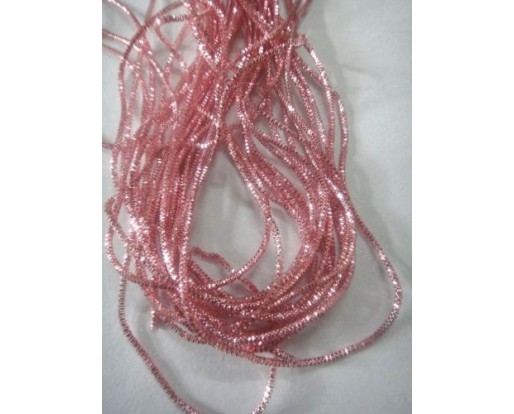 PINK - 150 Inches French Metal Wire Gimp Coil Bullion Purl - Check Rough - 3.80 Meters